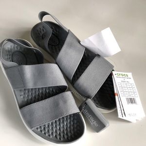 NWT Crocs Lite Ride sandals grey